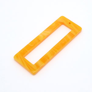 アクリルパーツ：オープンレクタングル オレンジ40×15mm  