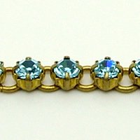 ラインストーンチェーン(アクアマリン3mm10個)