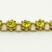 ラインストーンチェーン(シトリン3mm10個)