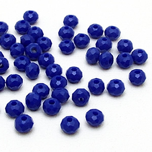 ロンデル ファセットガラス（ブルー）2×3mm
