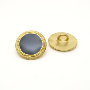 イタリアヴィンテージボタン15mmゴールド＆ブラック(エナメル/真鍮)