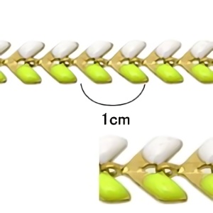 チェーン 羽(グリーン＆ホワイト）