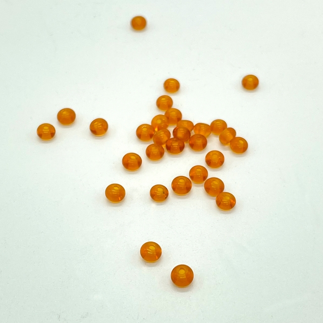 チェリーブランドビーズ：ボタンカット クリアオレンジ約4-4.5×3mm【30個】