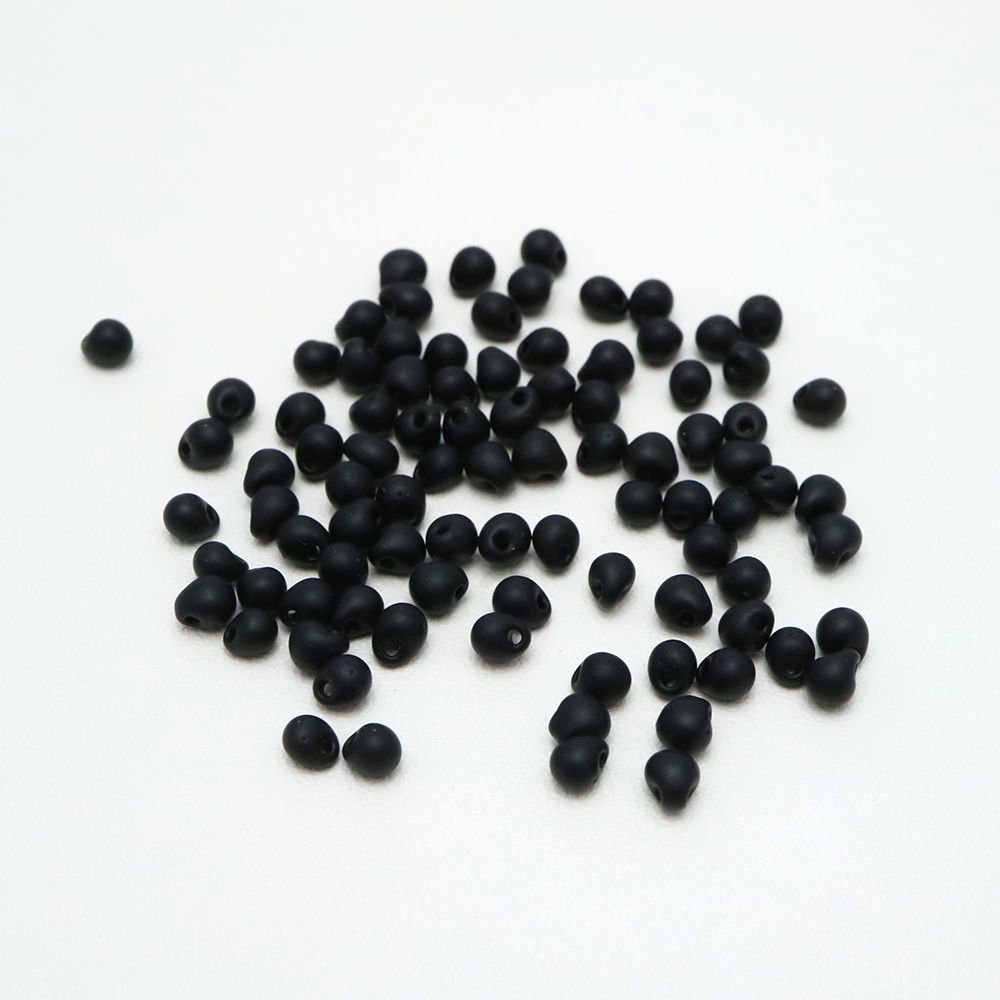 ジャパンヴィンテージ：ミユキビーズ ドロップ マットジェット約4×3mm【5g】｜ジュリアン