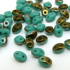 ツインビーズ：グリーンターコイズバレンチニット 2.5×5mm【10g 